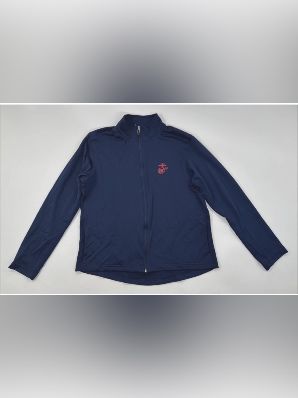 USMC US Marines Jacket Mens Large Performance Track Warmup Full Zip Stretch